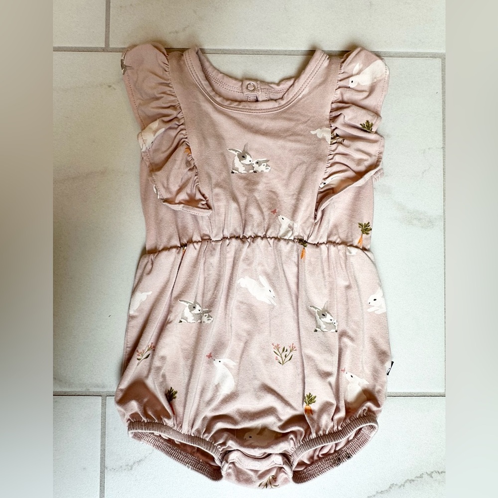 Kyte BABY Soft Pink Bunny Bubble Romper
